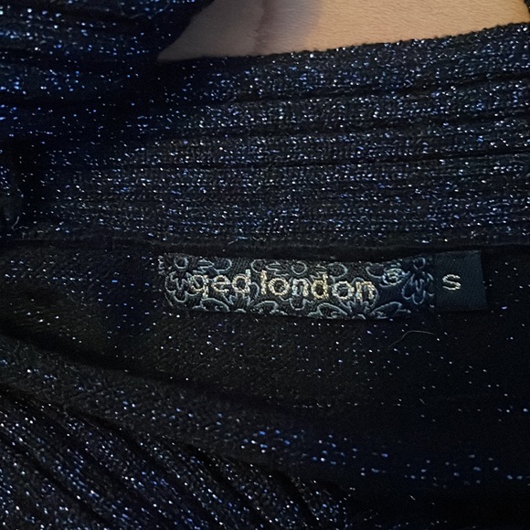 QED London form fitting sparkles navy dress - Picture 4 of 5
